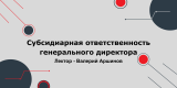 Субсидиарная ответственность генерального директора